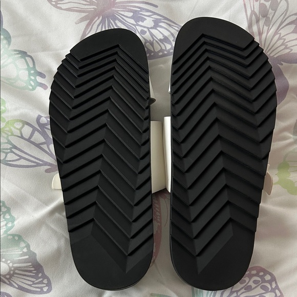 Madden Girl Black and White Slide Sandals - Picture 2 of 3
